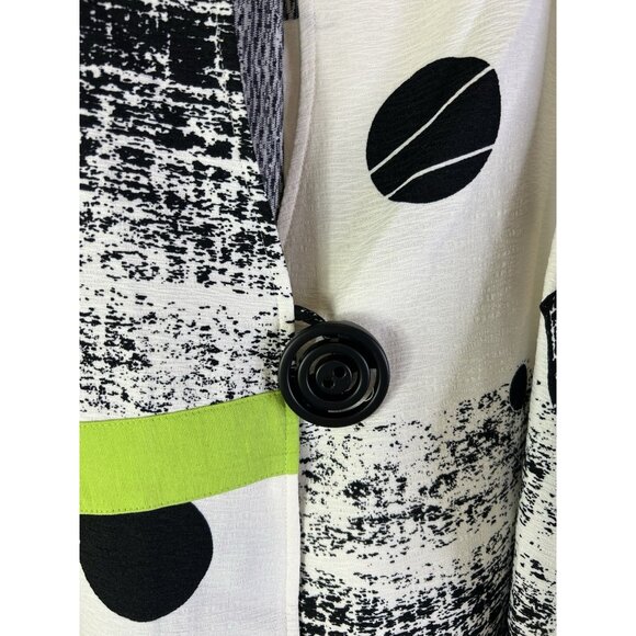 Ali Miles Mixed Media Button Shirt Jacket Whimsy Artsy - Picture 3 of 9